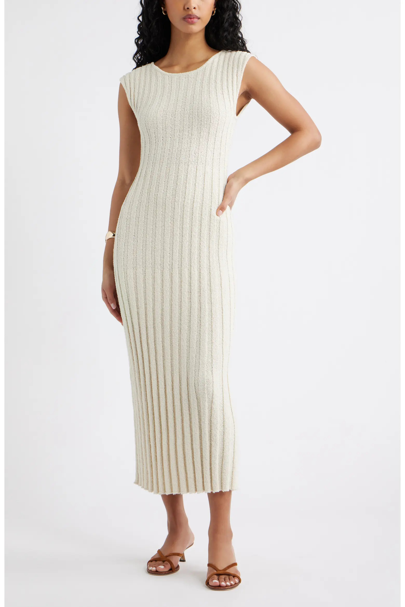 Tie Back Cap Sleeve Rib Sweater Dress (Women) | Nordstrom | Nordstrom