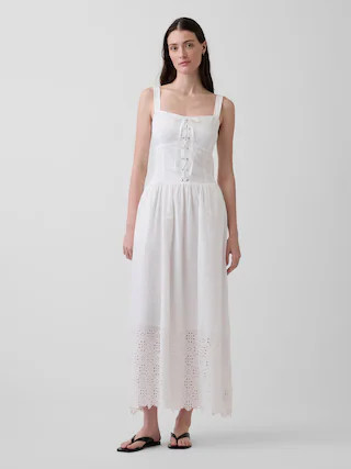 Lace-Up Corset Maxi Dress | Gap (CA)