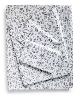 Holiday Lane Holiday Printed Cotton Sheet Sets, Exclusively at Macy’s - Macy's | Macy's