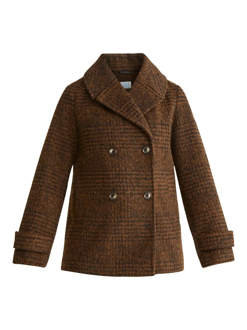 Time and Tru Women's and Women's Plus Faux Wool Peacoat, Sizes XS-2X - Walmart.com | Walmart (US)