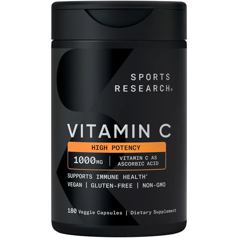 Sports Research High Potency Vitamin C Supplement - Vegan Veggie Capsules for Antioxidant Activit... | Walmart (US)