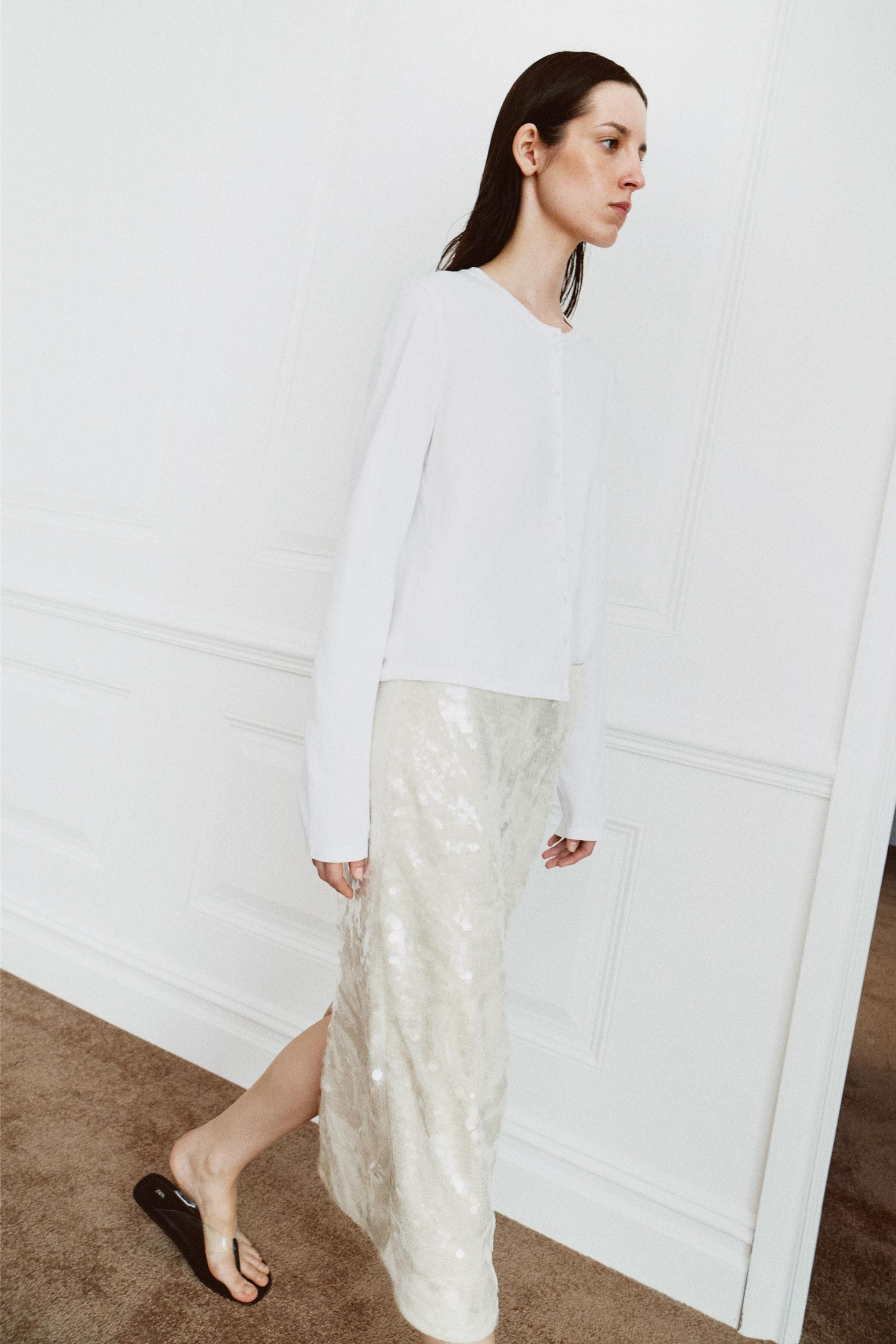 JUPE MI-LONGUE PAILLETTES OUVERTURE | Zara US