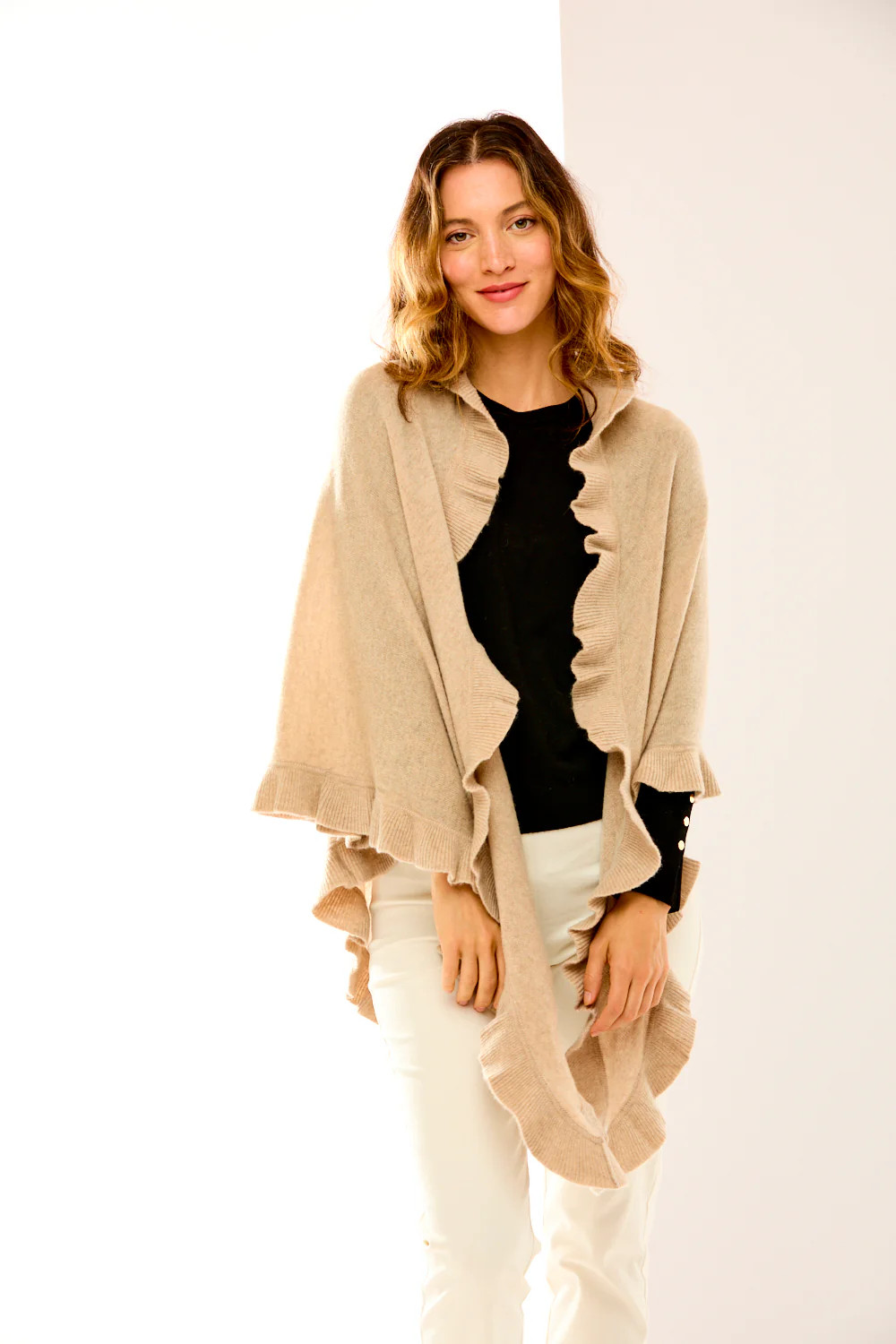 Cashmere Ruffle Triangle | Sara Campbell LTD