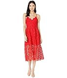 ASTR the label Women's Sleeveless Lace Fit & Flare Midi Dress, Bright Red, XS | Amazon (US)