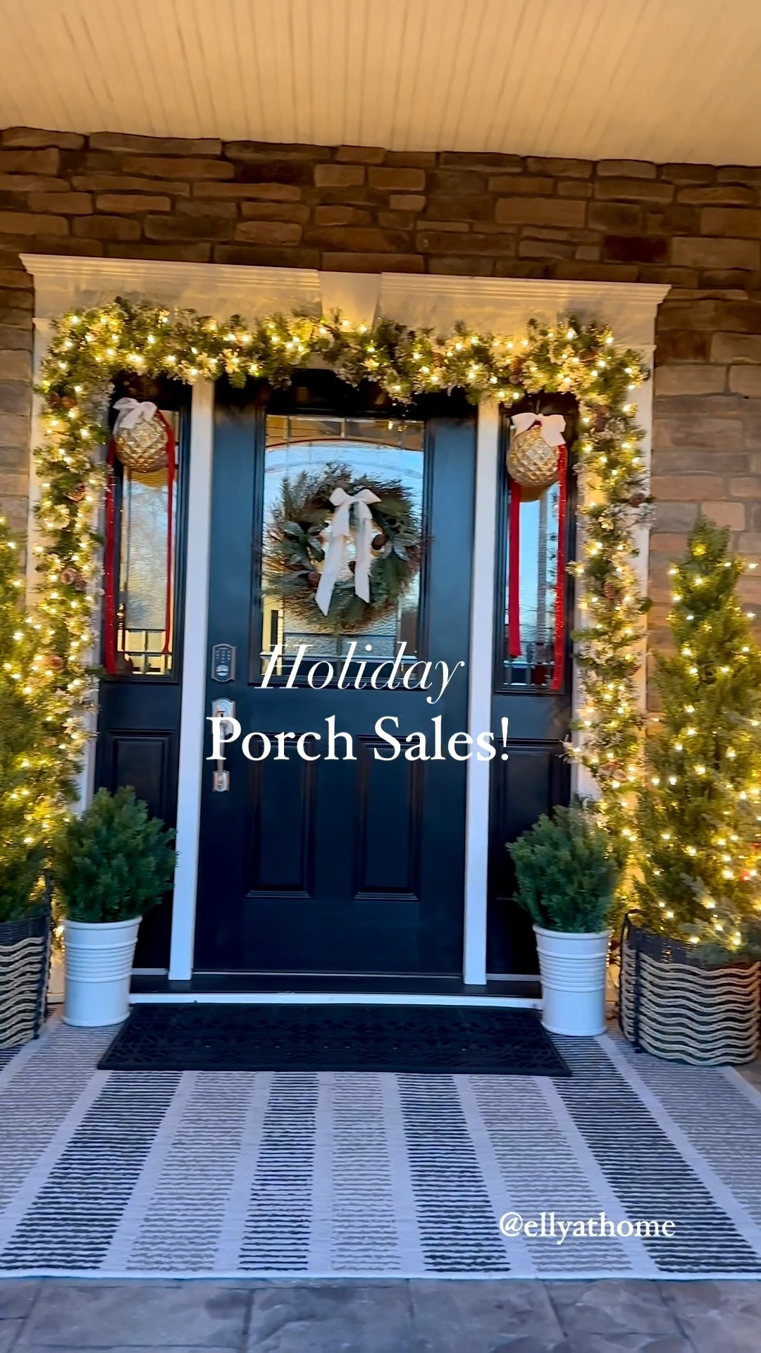Holiday, Christmas porch sales and styling! Shop area rug, doormat, faux trees, potted trees, wreaths, lighted garland. Walmart, Ballard Designs, Amazon, Lowe’s, Home Depot. 

#LTKHoliday #LTKHome #LTKSaleAlert