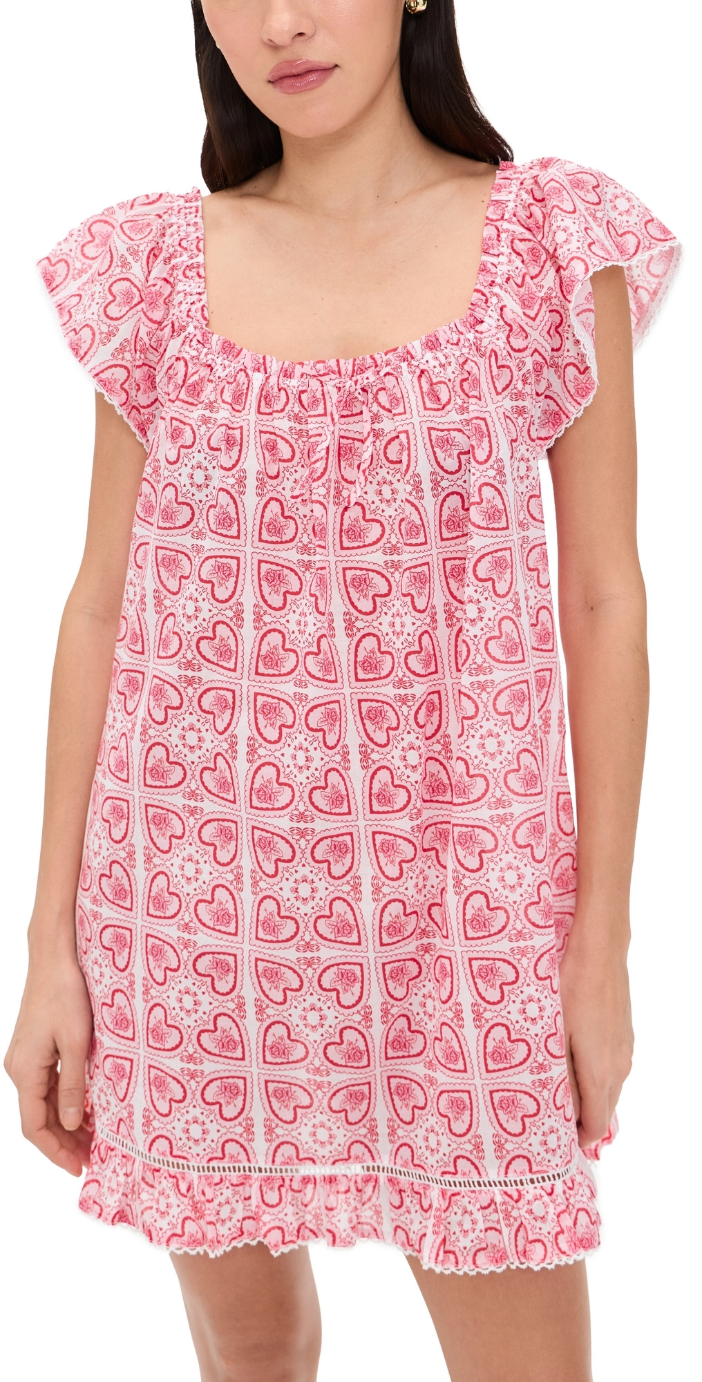 Hill House Home The Lucinda Nightgown Patchwork Doily Heart/White S | Shopbop