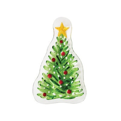 Gallerie II 8" x 13" Christmas Tree Slump Glass Santa Claus Cookie Appetizer Party Food Plate | Target