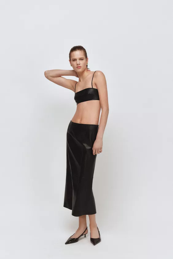 ZW COLLECTION LIMITED EDITION 100% LEATHER SKIRT | Zara UK