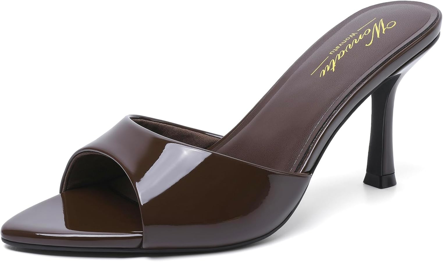 Mule Heels for Women Kitten Pointed Open Toe Heeled Sandals High Mules Heel Slip on Stiletto Back... | Amazon (US)