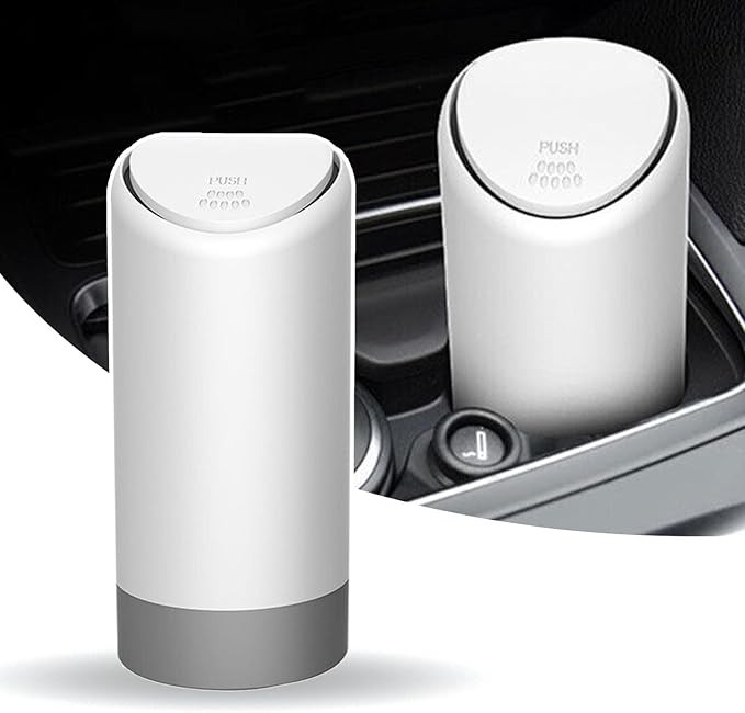 Mini Car Trash Can with Lid, 2.5" x 6.2" Cup Type Embedded Silicone Waste Container, Waterproof L... | Amazon (US)