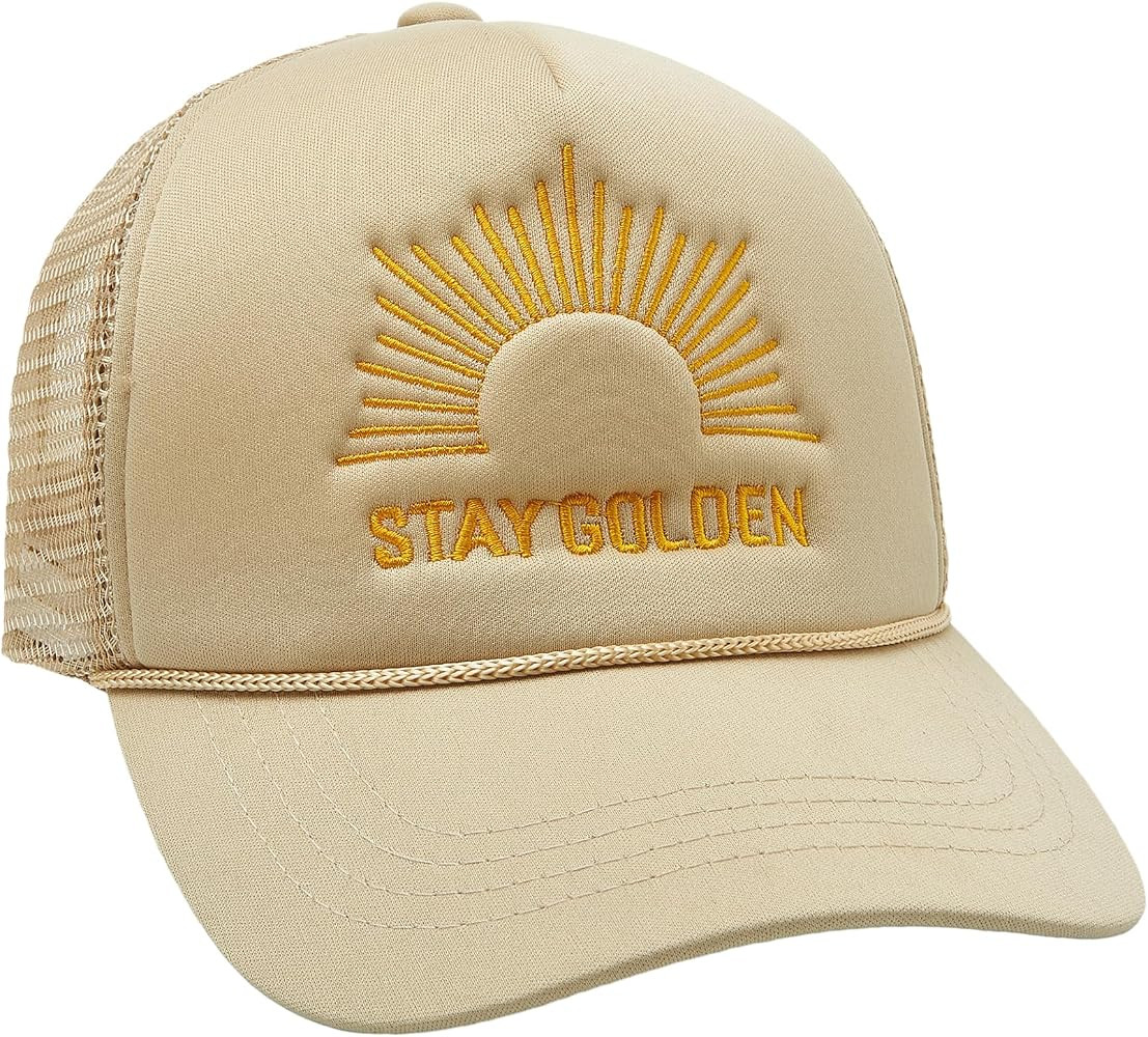 Embroidered Lettering Print Truck Hat Baseball Cap Trucker Mesh Snapback Hat | Amazon (US)