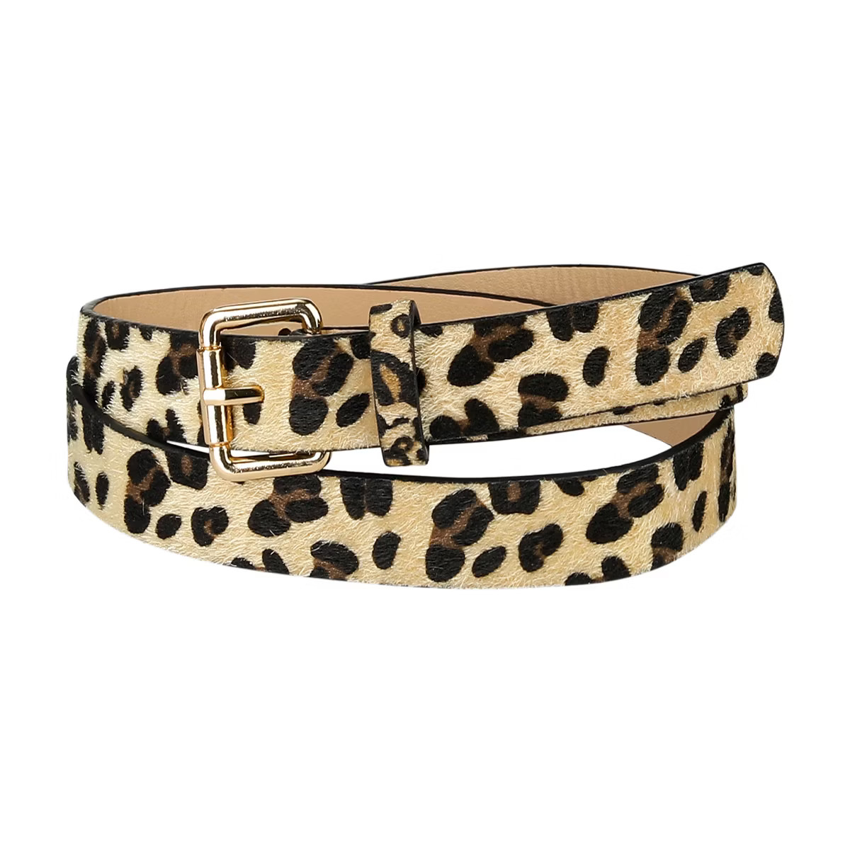 INSPIRE CHIC Women's Leopard Print Faux Leather Casual Waist Belts | Target