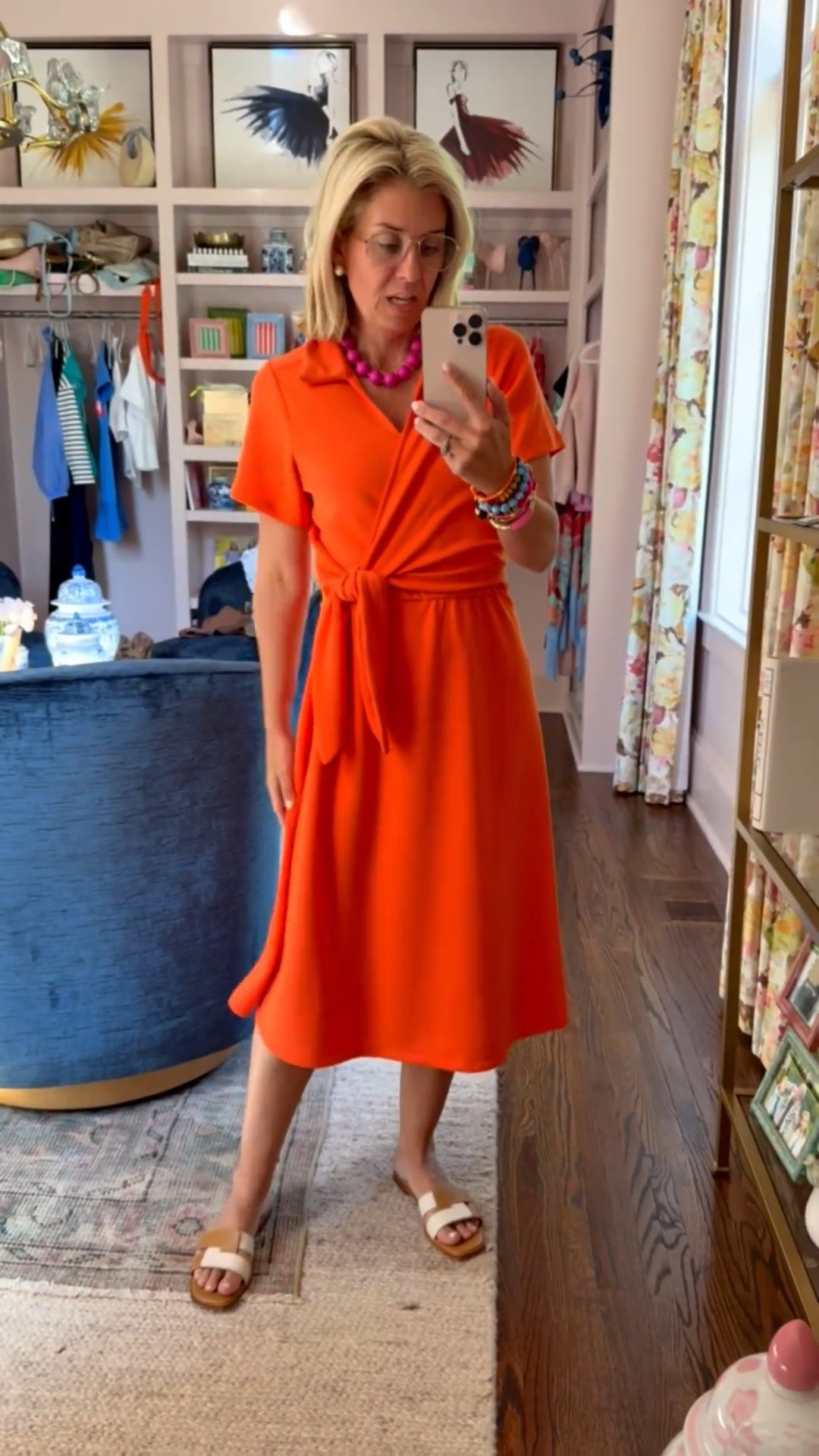 Can you say Go Big Orange!! Y’all this dress is air essentials and it’s sooo soft and adorable! I’m in a small & 8 sandal tts. 
￼
*Use my code Catherine20 on A+B
 *Use code my Mixandmatchmadness on Loopy

#LTKSeasonal #LTKOver40 #LTKmomlife