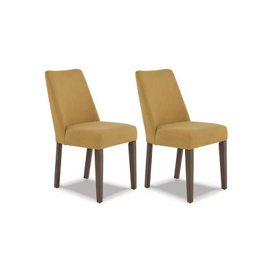 Signature Design by Ashley Lyncott Dining Room Upholstered Side Chair with Foam Cushion, Set of 2, Yellow | Target