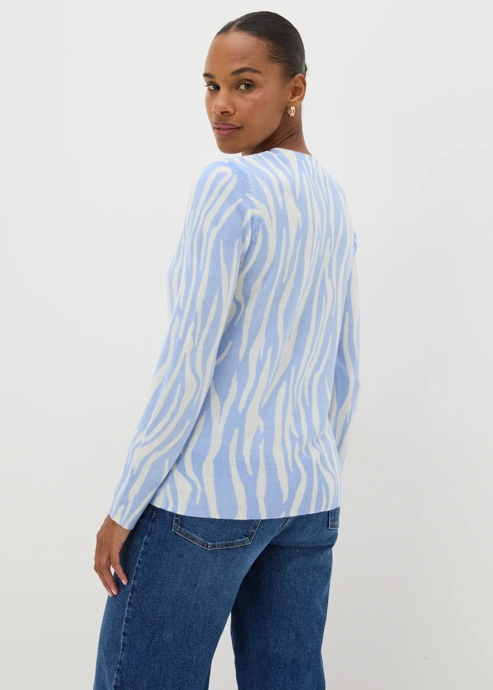 Blue Soft Zebra Print Jumper | Matalan (UK)