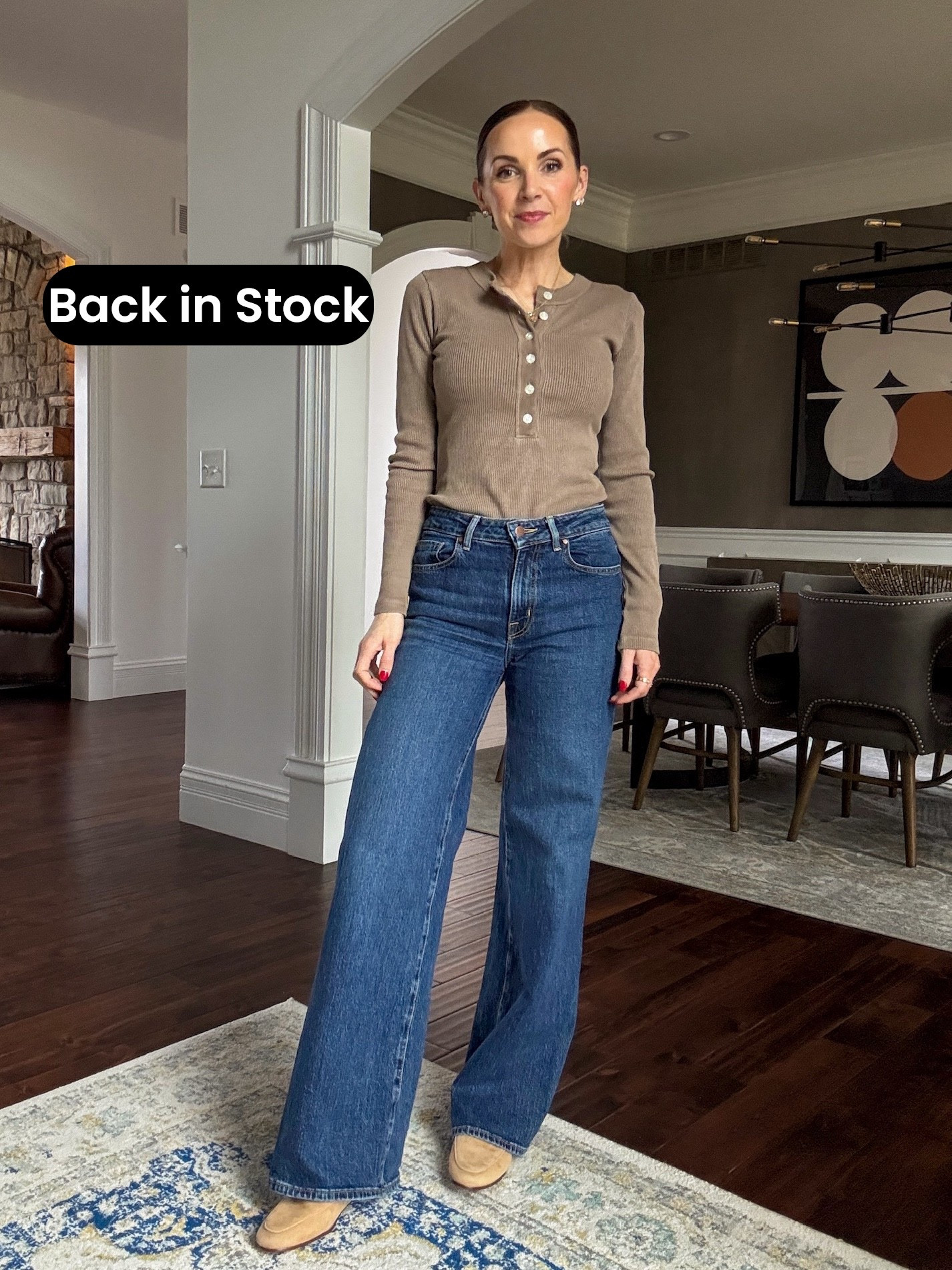My favorite @nordstrom full length jeans are back in stock! I wear a 25