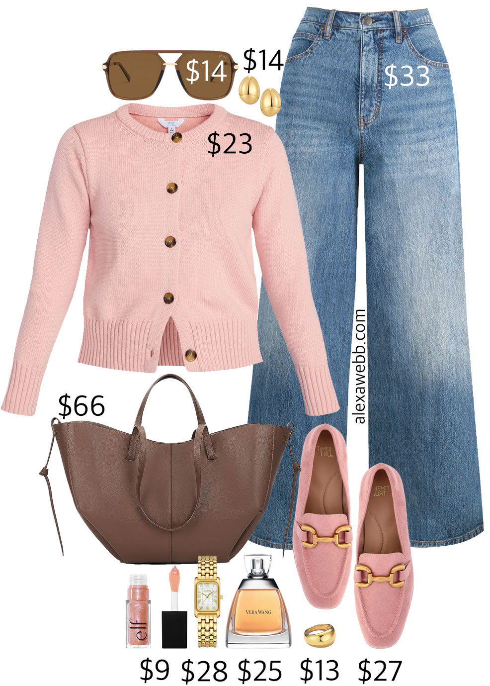 Plus Size on a Budget – Rose Cardigan Outfit - Plus Size on a Budget – Rose Cardigan Outfit - A plus size casual outfit for winter into spring with a plus size rose pink cardigan and wide leg jeans. Add a tote bag and rose pink loafers. All on a budget! Alexa Webb 

 #LTKOver40 #LTKMidsize #LTKPlusSize