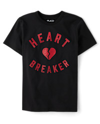 Boys Valentine's Day Heartbreaker Graphic Tee - black | The Children's Place