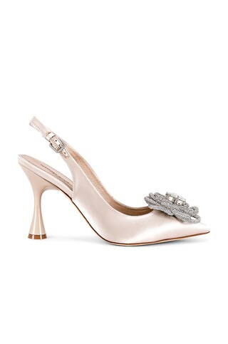 Jeffrey Campbell x REVOLVE Zivot Pump in Ivory Satin from Revolve.com | Revolve Clothing (Global)
