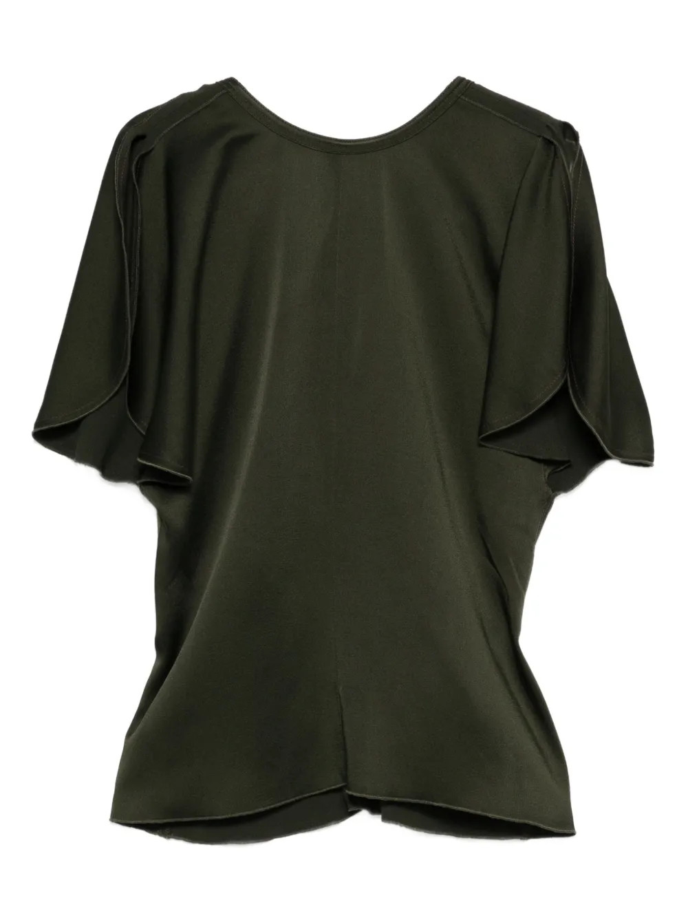 Victoria Beckham draped-sleeve Blouse | Green | FARFETCH | Farfetch Global