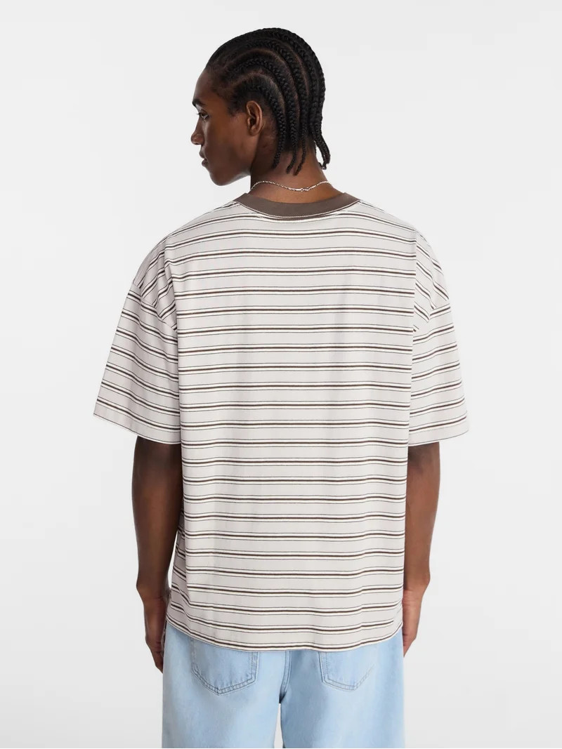 No Boundaries Stripe Pattern Tee with Short Sleeves, Men's XS-4XLT | Walmart (US)