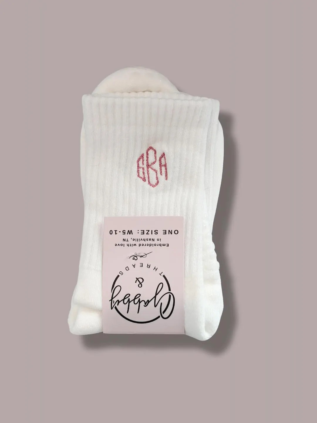 GRIP SOCKS - Custom Monogram Grip Socks – Personalized Pilates, Barre, or Yoga Socks, Embroider... | Etsy (US)