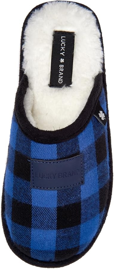 Lucky Brand Boy's Plaid Scuff Slippers – Cozy Comfort with Stylish Plaid Design for Boys | Amazon (US)
