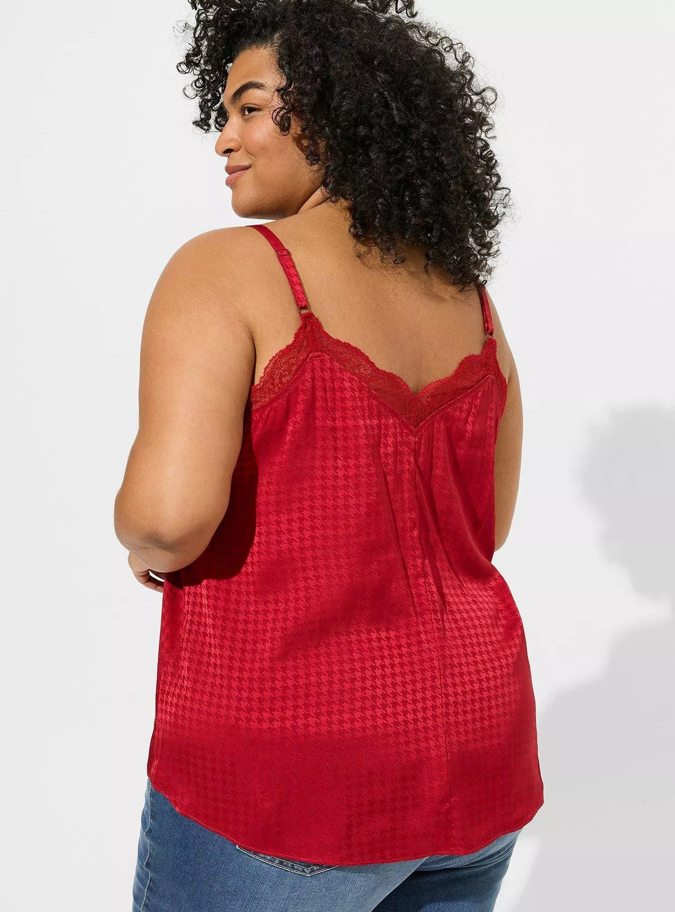 Satin Jacquard Lace Trim Cami | Torrid (US & Canada)