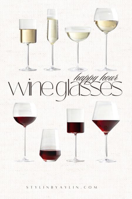 Happy hour, wine glasses, red wine, white wine #StylinbyAylin 

#LTKfindsunder50 #LTKGiftGuide #LTKhome