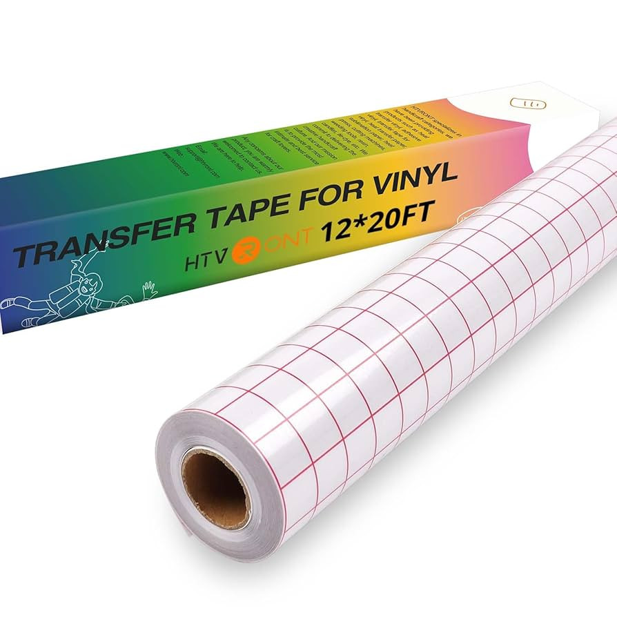 HTVRONT Transfer Tape for Vinyl - 12" x 20 FT Red Alignment Grid Clear Transfer Paper for Vinyl f... | Amazon (US)