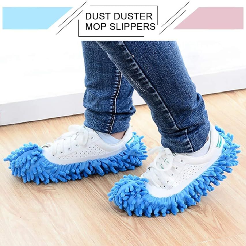 10 Pieces Microfiber Mop Slippers Shoes Cover Soft Washable Reusable Floor Polishing Dust Dirt Ha... | Amazon (US)