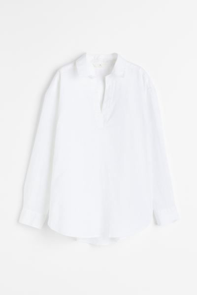 Linen-blend Pullover Shirt | H&M (US + CA)