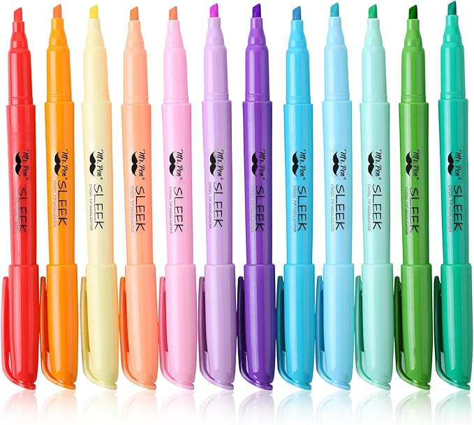 Mr. Pen- Pastel Highlighters, 12 Pack, Assorted Colors, Fast Dry, Highlighter Pastel, Set, Bible ... | Amazon (US)