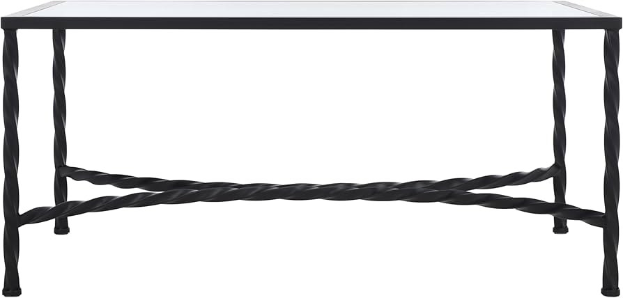 SAFAVIEH Couture Collection Matilda Black Iron/Tempered Glass Rectangle Coffee Table (Fully Assem... | Amazon (US)