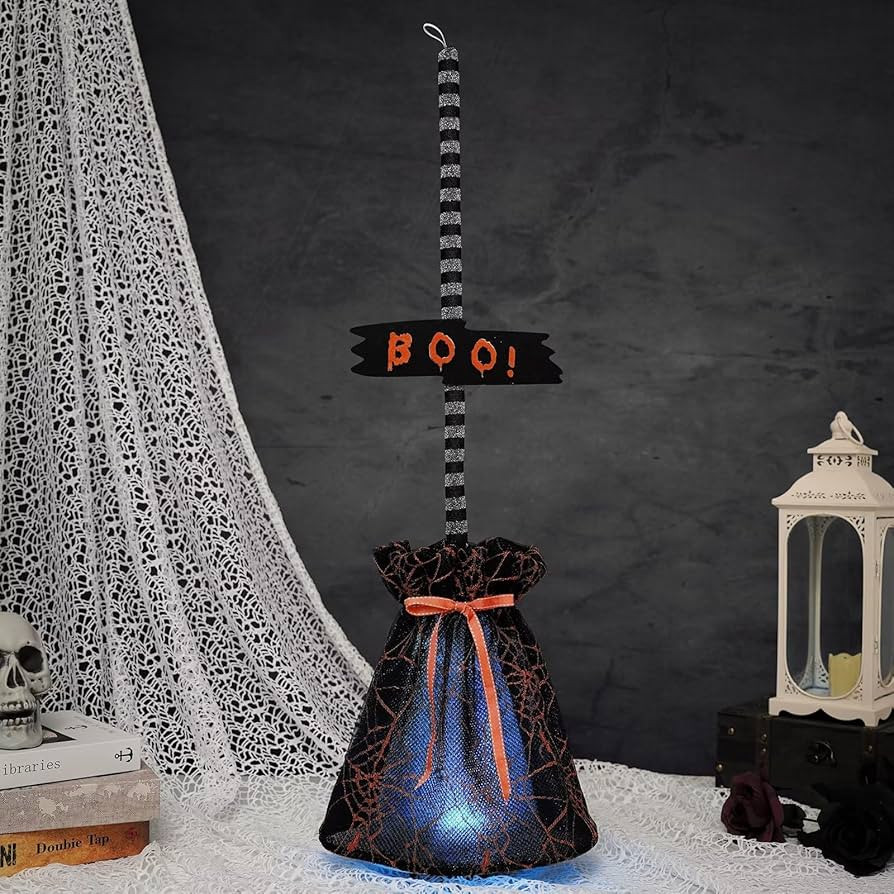 Halloween Decorations Indoor - Lighted Moving Witch's Broom with Spooky Laughing for Halloween Ho... | Amazon (US)