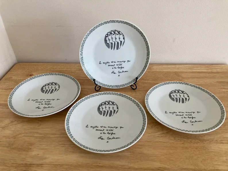 Set of 4 Jean Cocteau Seyei Fine China Small Decorative Plates - Etsy | Etsy (US)