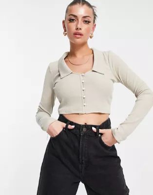 Fashion Union cropped cardigan with open collar | ASOS (Global)