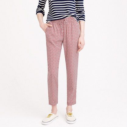 Geo print drawstring pant | J.Crew US