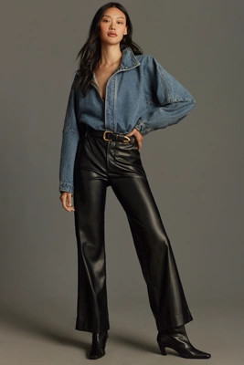 Joe's Jeans The Mia High-Rise Wide-Leg Faux Leather Pants | Anthropologie (US)