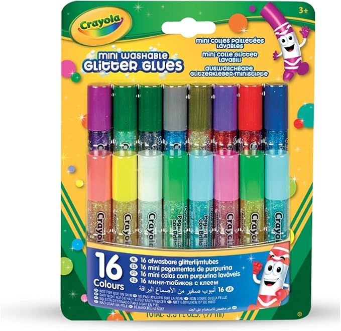 Crayola Washable Glitter Glue, Arts and Crafts Supplies, 16 Glitter Colors | Amazon (US)