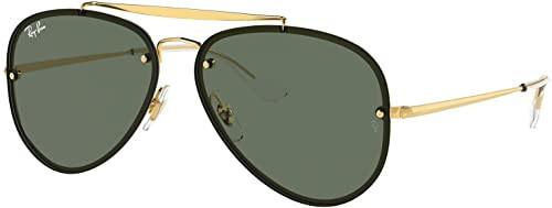 Ray-Ban RB3584N Blaze Aviator Sunglasses, Gold/Dark Green, 61 mm | Amazon (US)