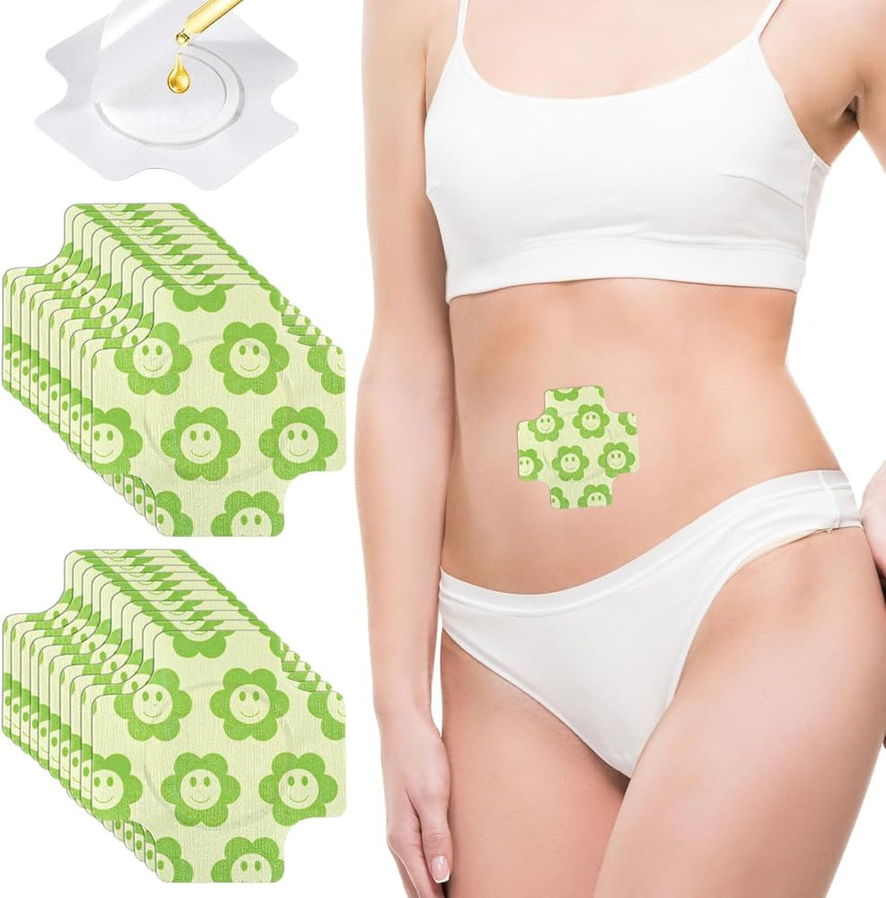 BOXOB 20pcs Castor Oil Belly Button Sticker, Green Organic Stomach Patches Self Adhesive Wrap wit... | Amazon (US)