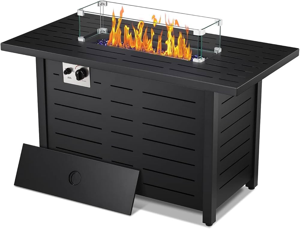 Havato 43'' Propane Fire Pit Table,50,000 BTU Outdoor Fireplace for Outside Backyard Garden, Auto... | Amazon (US)