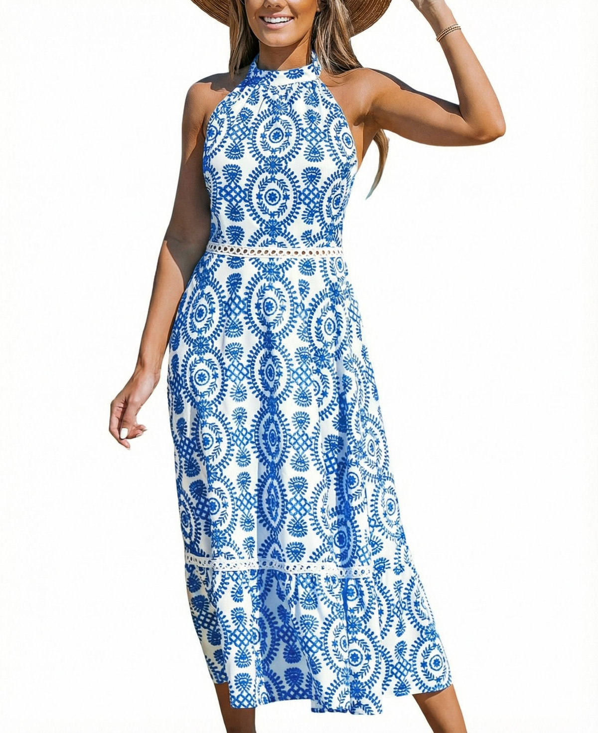 Cupshe Women's Traditional Ornate Maxi Beach Dress - Medium blue | Macy's