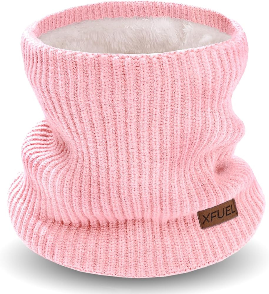 Kids Neck Warmer, Knitted Winter Neck Gaiter, Fleece Lined Infinity Scarf for Boys Girls, Ski Mas... | Amazon (US)