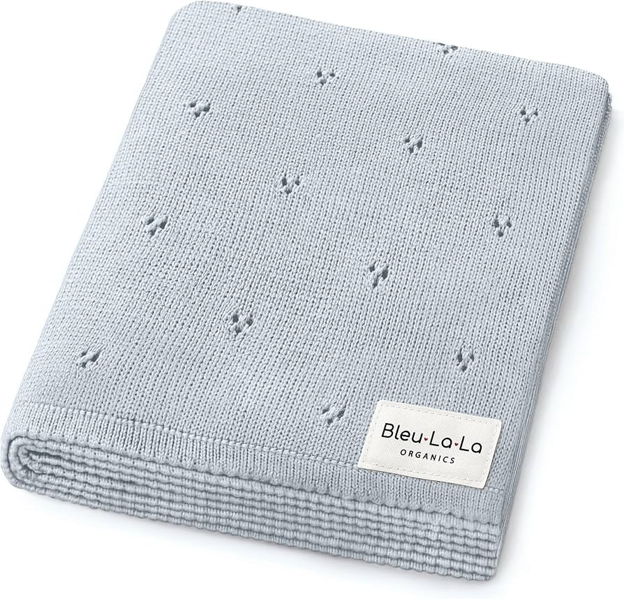 100% Luxury Organic Cotton Pointelle Knit Baby Blanket for Boys – Refined Lightweight Heirloom ... | Amazon (US)