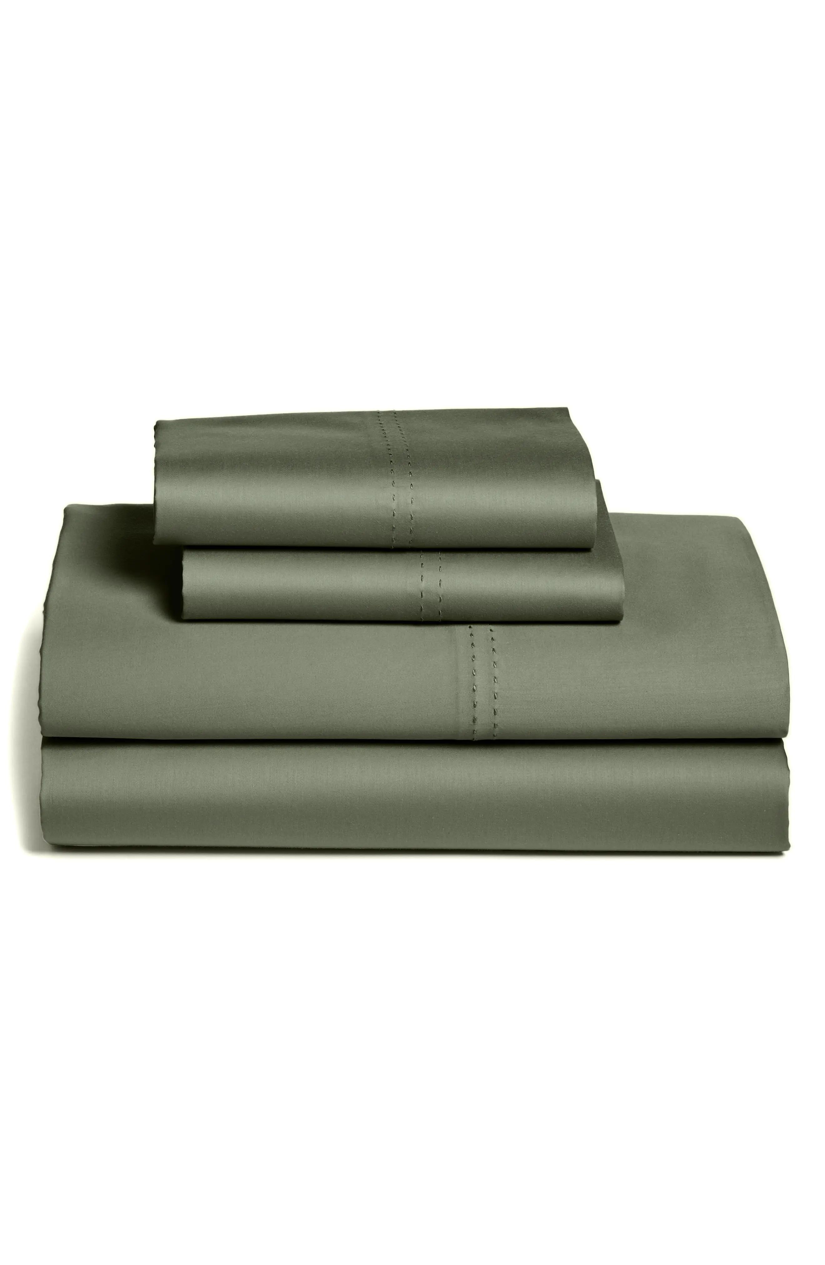 Nordstrom at Home 400 Thread Count Sheet Set in Green Lichen at Nordstrom, Size California King | Nordstrom