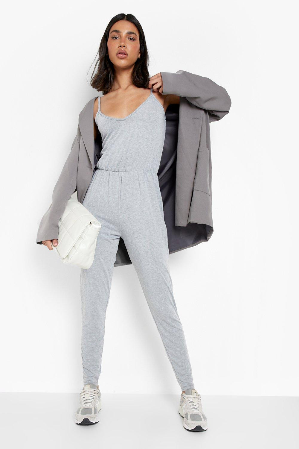 Womens Basic Cami Jumpsuit - Grey - 4 | Boohoo.com (US & CA)
