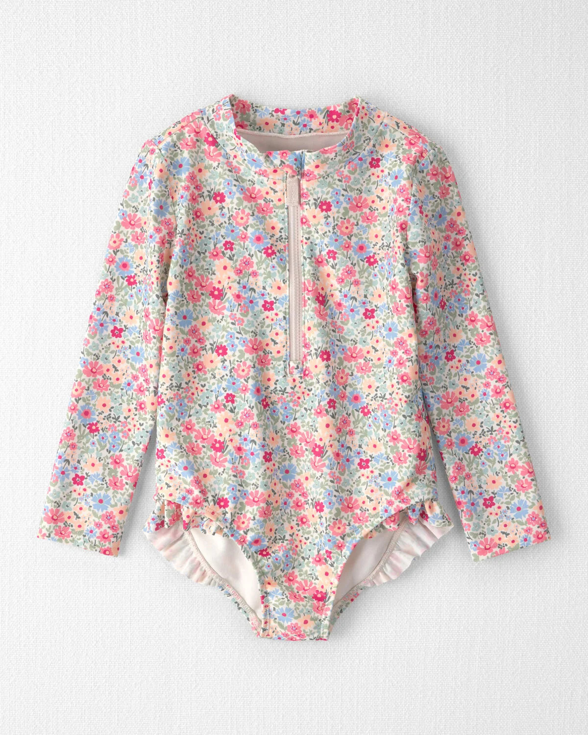 Toddler Girl Recycled Rashguard Swimsuit in Meadow Mix | Carter's Inc