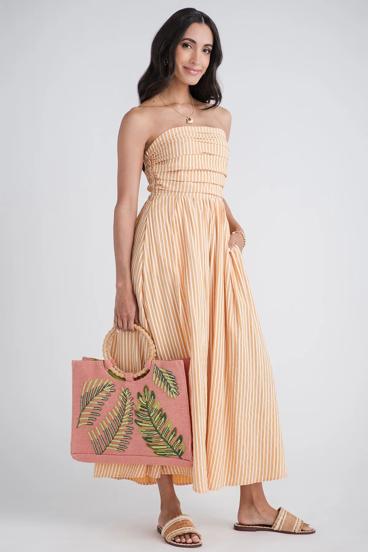 By Together Striped Strapless Dress | Social Threads